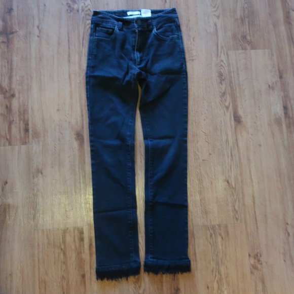 CHRISTINA MAKOWSKY DENIM FRINGED HEM JEANS - Picture 2 of 13